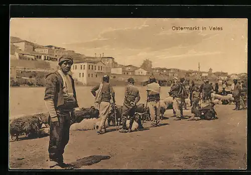 AK Veles, Ostermarkt in dem Ort