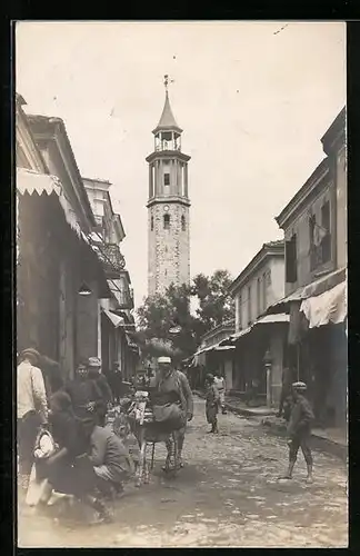 AK Prilep, Strassenpartie mit Esel