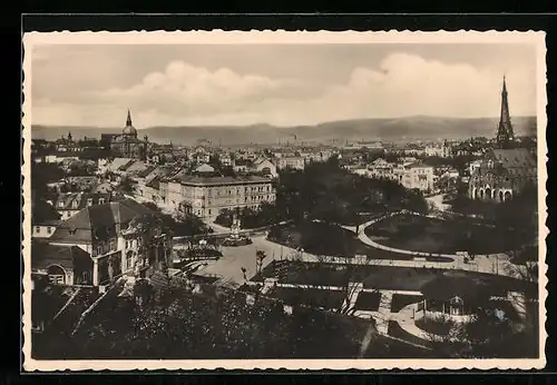 AK Bad Teplitz-Schönau, Teilansicht mit Parkanlagen und Synagoge