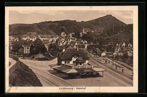AK Lichtensteig, Blick zum Bahnhof