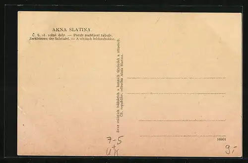 AK Akna Slatina, solné doly, Porub rozbtjeni tábule