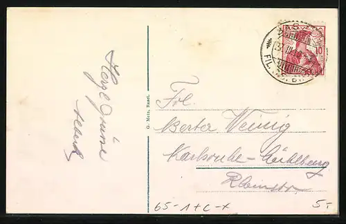 AK Basel, Strassburger Denkmal mit Bundesbahnhof