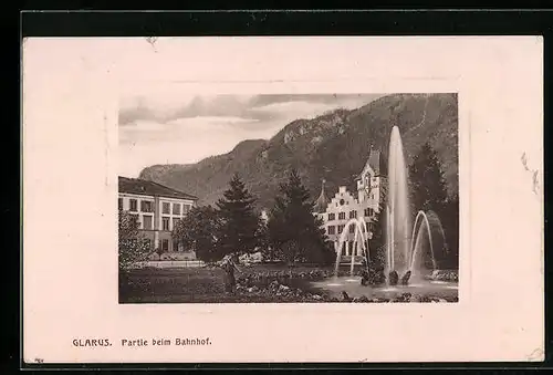 AK Glarus, Partie beim Bahnhof