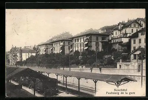 AK Neuchatel, Faubourg de la gare