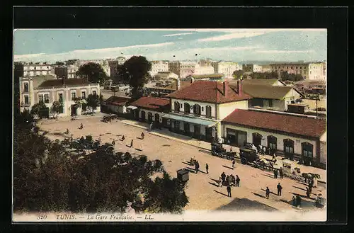 AK Tunis, La Gare Francaise, Bahnhof