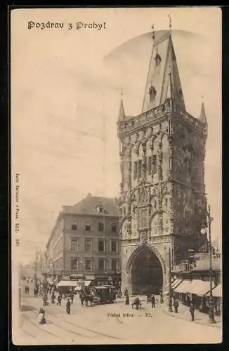 AK Prag, Prasna brana, Pferdebahn