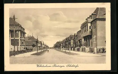 AK Wilhelmshaven-Rüstringen, Blick auf die Schulstrasse