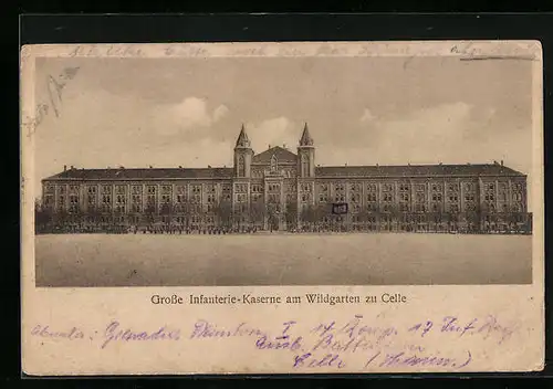 AK Celle, Grosse Infanterie-Kaserne am Wildgarten