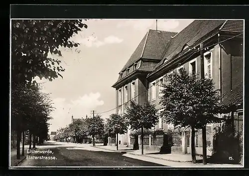 AK Elsterwerda, Blick auf die Elsterstrasse