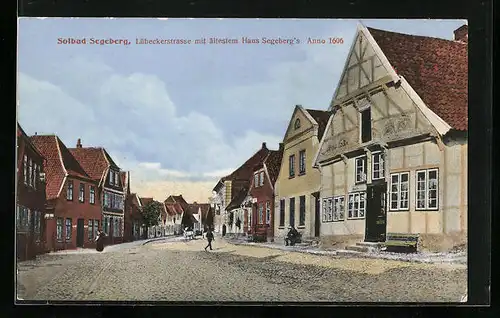 AK Segeberg, Lübeckerstrasse mit ältestem Haus Segeberg`s Anno 1606