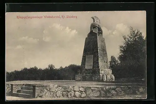 AK Wiedenborstel /Kr. Steinberg, Monument im Kriegsgefangenenlager