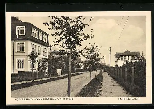 AK Wyk /Föhr, Partie an der Gmelinstrasse