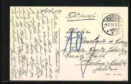 AK Husum, Gross-Strasse mit Geschäften