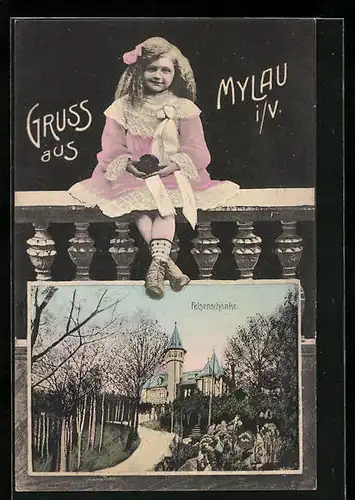 AK Mylau i. V., Gasthaus Felsenschänke