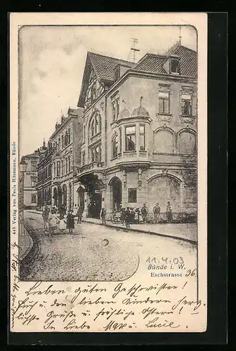 AK Bünde i. W., Wohnhäuser in der Escherstrasse