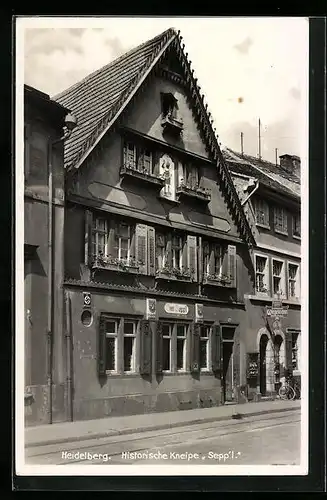 AK Heidelberg, Historische Kneipe Sepp`l, Verkehrslokal der ,