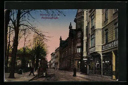 AK Harburg a. d. E., Partie aus der Rathausstrasse