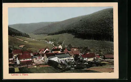 AK Lonau im Harz, Totalansicht aus der Vogelschau