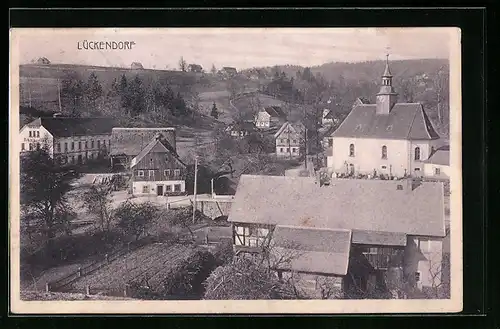 AK Lückendorf, Ortsansicht aus der Vogelschau