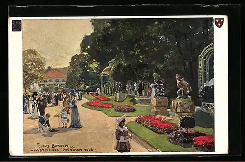 Künstler-AK Claus Bergen: München, Ausstellung 1908