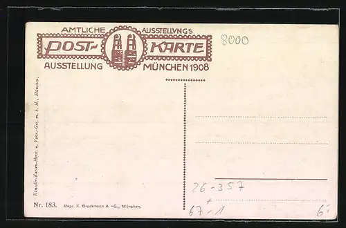 Künstler-AK Claus Bergen: München, Ausstellung 1908