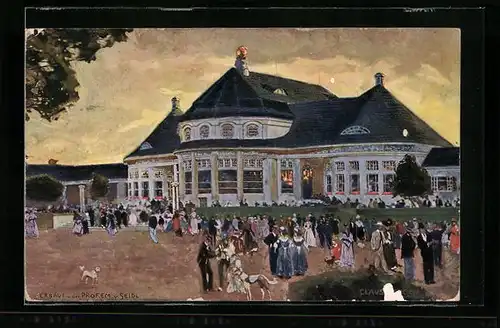 Künstler-AK Claus Bergen: München, Haupt-Restaurant bei der Ausstellung 1908