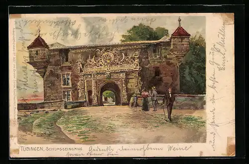 Künstler-AK Fritz Bergen: Tübingen, Schlosseingang