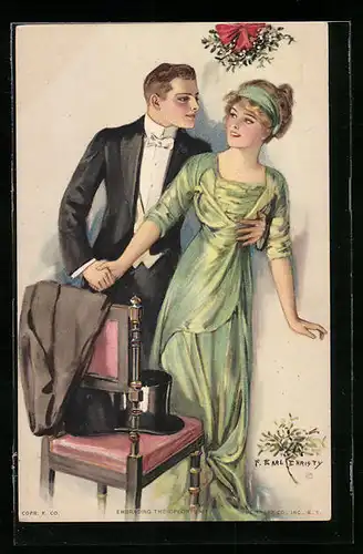 Künstler-AK F. Earl Christy: Elegant gekleidetes junges Paar