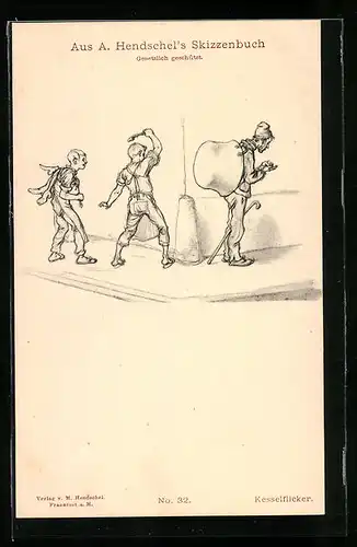Künstler-AK Albert Hendschel: Kesselflicker