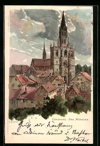 Künstler-AK Carl Biese: Constanz, Das Münster