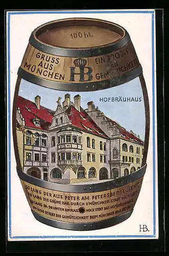 Künstler-AK Hans Boettcher: Münchner Hofbräuhaus