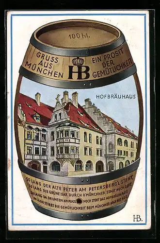 Künstler-AK Hans Boettcher: Münchner Hofbräuhaus