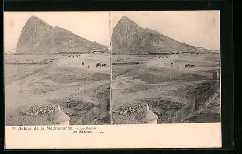 Stereo-AK Autour de la Mèditerranèe-Le Rocher de Gibraltar