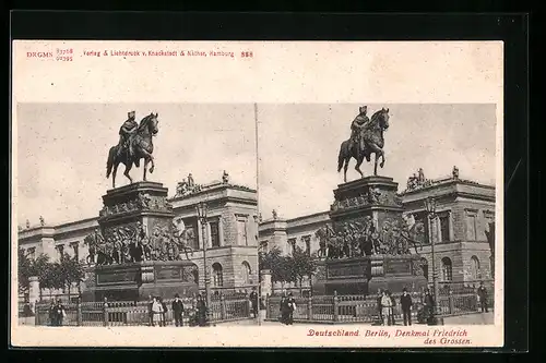 Stereo-AK Berlin, Denkmal Friedrich des Grossen