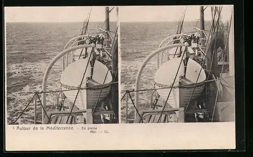 Stereo-AK Autour de la Mèditerranèe-En pleine Mer