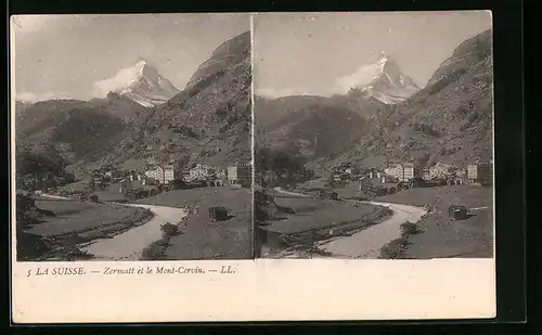 Stereo-AK Zermatt et le Mont-Cervin