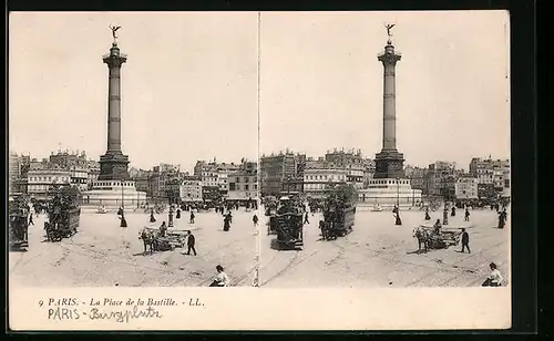 Stereo-AK Paris, La Place de la Bastille