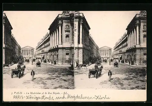 Stereo-AK Paris, La Madeleine et la Rue Royale