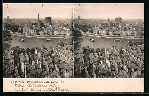 Stereo-AK Paris, Panorama vers Notre-Dame