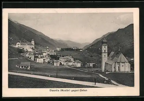 AK Disentis (Mustèr), Ortsansicht gegen Osten