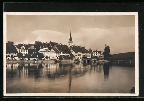 AK Stein am Rhein, Teilansicht an der Rheinbrücke