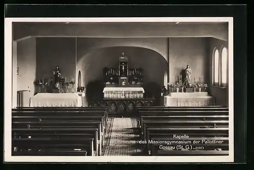 AK Gossau, Inneres der Kapelle des Missionsgymnasium der Pallottiner