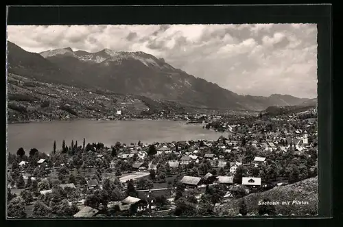 AK Sachseln, Totalansicht mit Pilatus