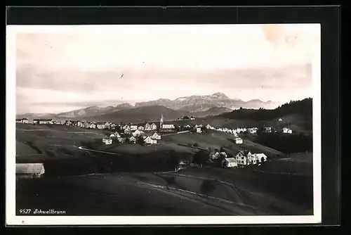 AK Schwellbrunn, Totalansicht von einem Berg aus gesehen