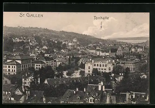 AK St. Gallen, Gesamtansicht mit Tonhalle