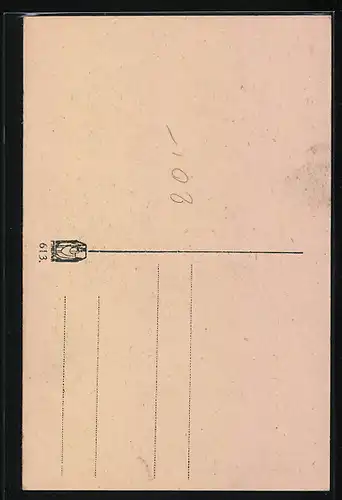 AK Mann übergibt seiner Geliebten Blumengrüsse, Scherenschnitt