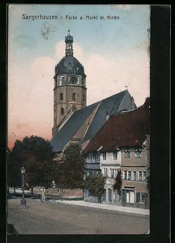 AK Sangerhausen, Markt mit Kirche
