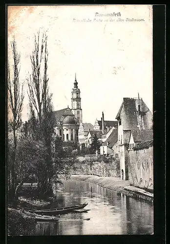 AK Donauwörth, an der alten Stadtmauer