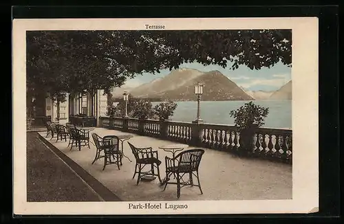 AK Lugano, Terrasse vom Park-Hotel