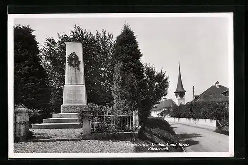 AK Rüderswil, Leuenberger-Denkmal und Kirche